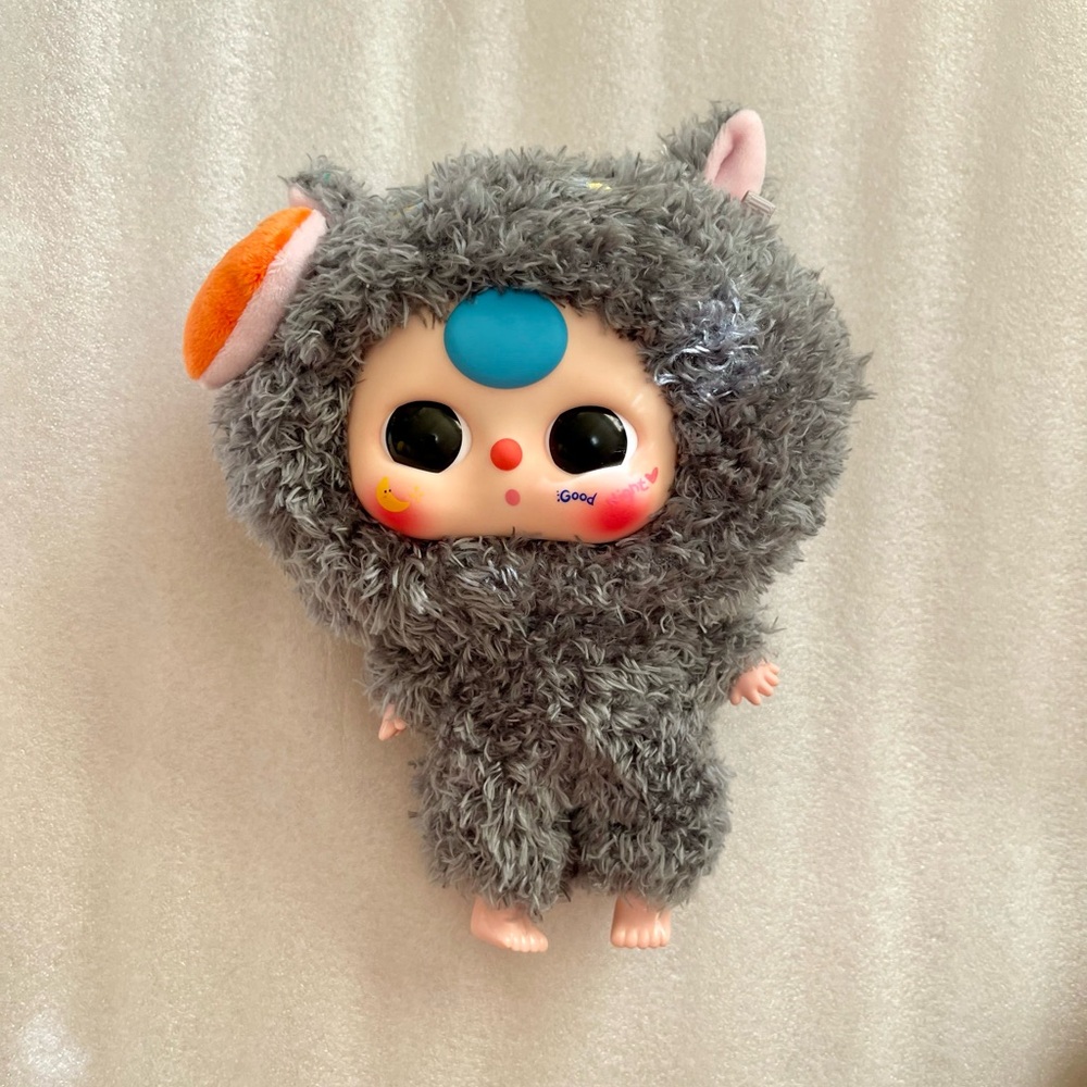 Baby Three Doll Gray Plush